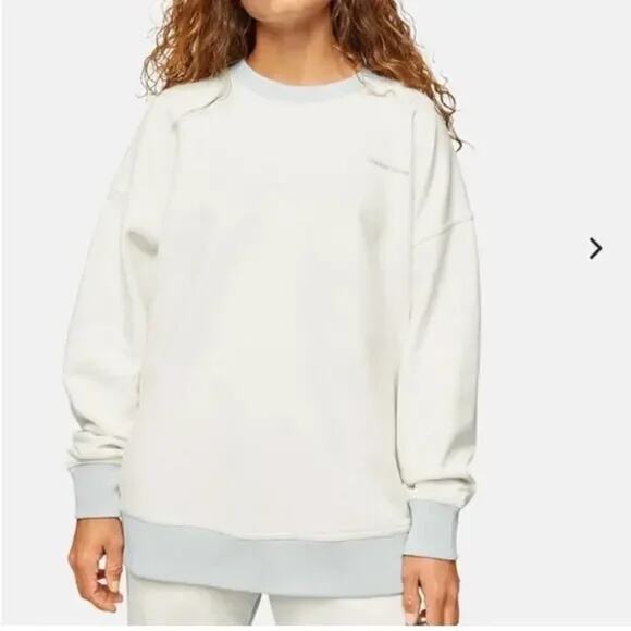 Outdoor Voices Cream White Gray Pickup Crewneck Sweatshirt Size XS Unisex - Picture 1 of 8